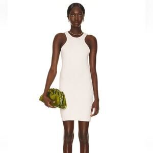 The Range Primary Rib Carved Mini Dress in Lt Shell White Size XS Sleeveless